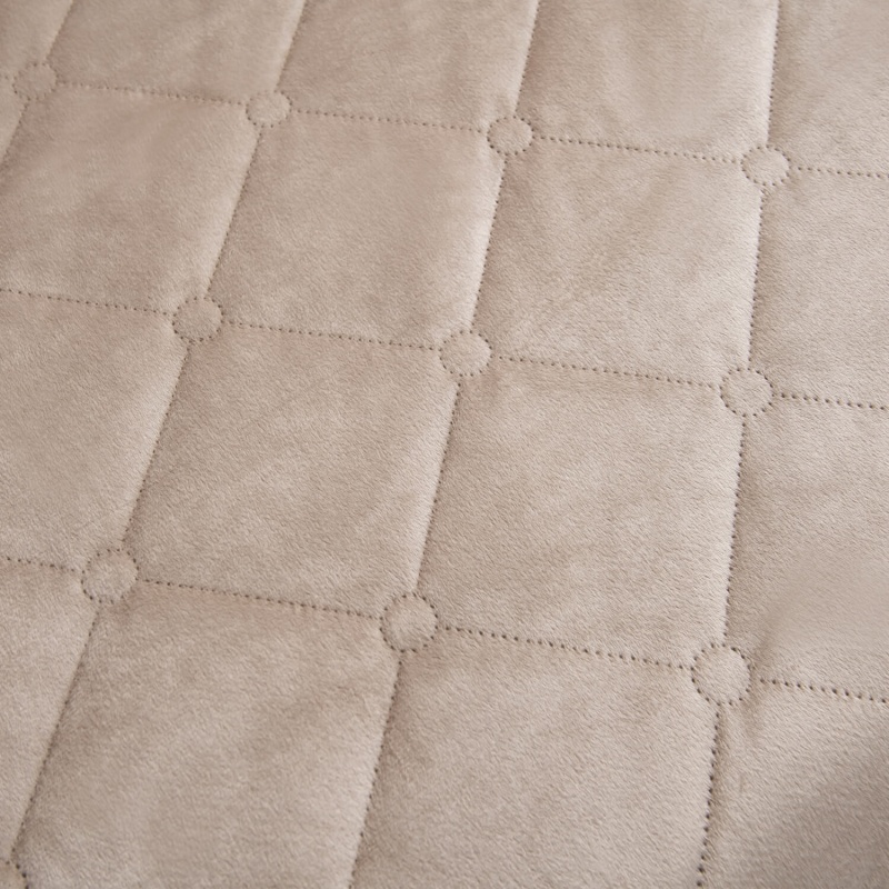 Велюровое покрывало ромб и две наволочки (Бежевый)